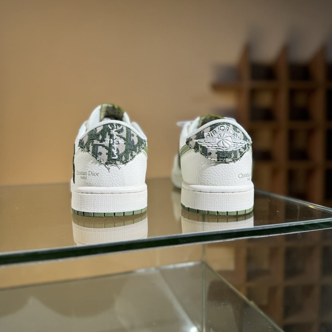 280 Travis Scott x Fragment Design x Air Jordan 1 Low SP AJ1 乔1 迪奥联名 米灰绿 低帮文化休闲板鞋 QW5088-203