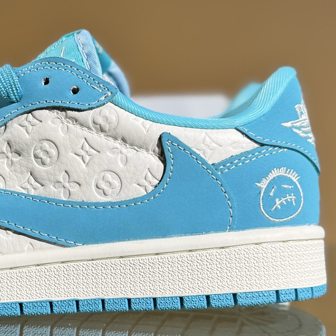 280 Travis Scott x Fragment Design x Air Jordan 1 Low SP AJ1 乔1 LV联名 浅天蓝 低帮文化休闲板鞋 LD2025-034