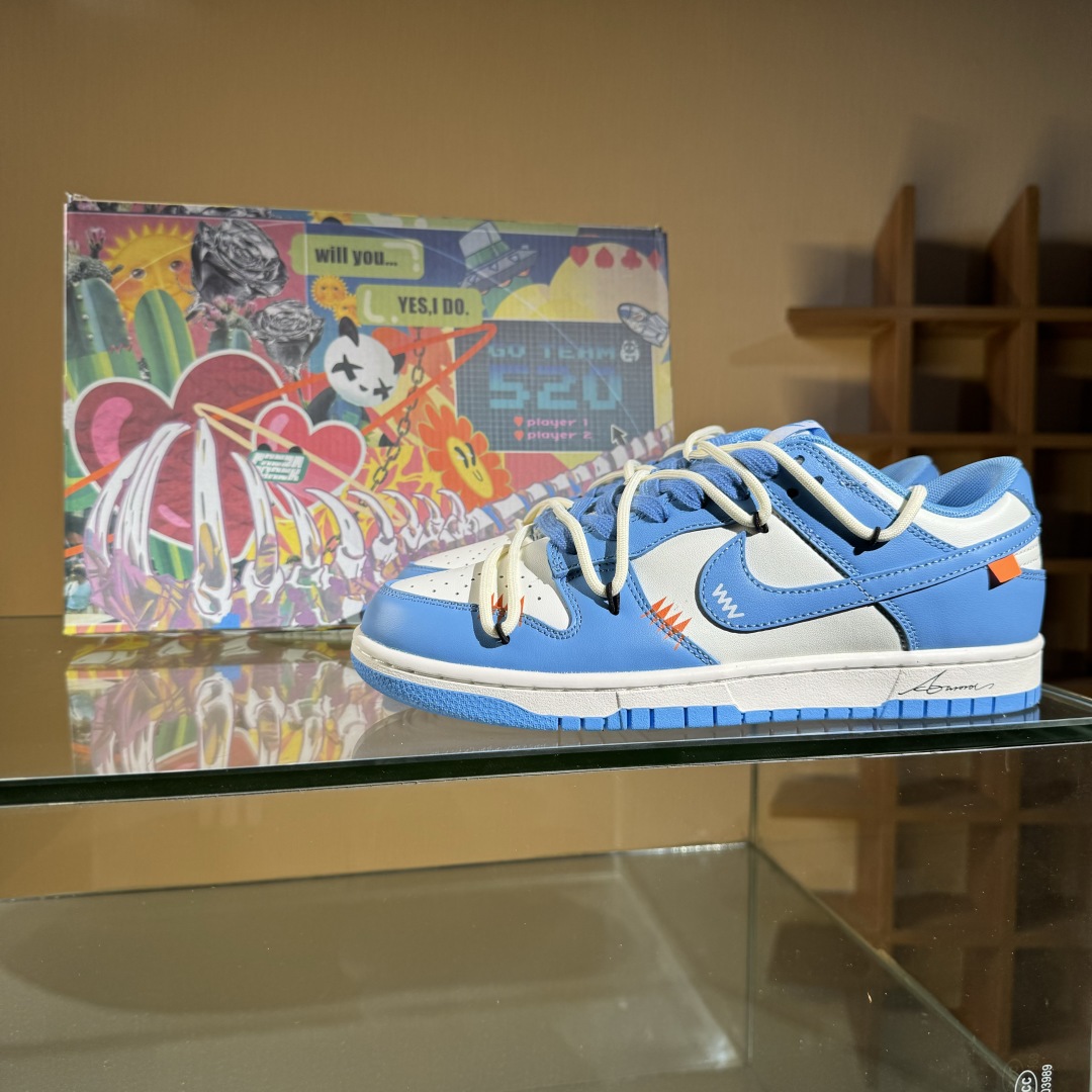 220 Nike SB Dunk Low 白蓝 绑带 低帮休闲板鞋 DV0833-113