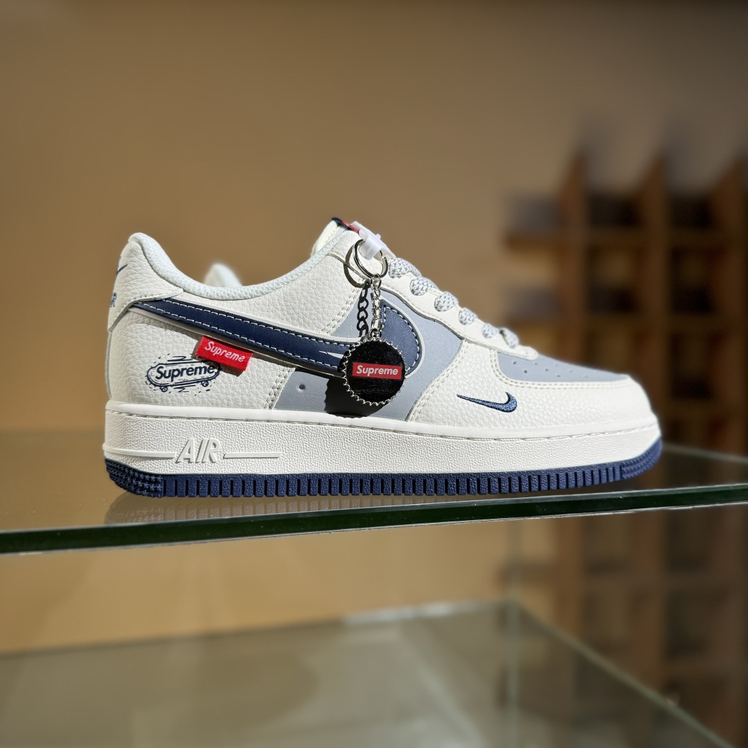 260 Nike Air Force 1'07 Low Supreme联名 夜幕蓝 空军一号定制休闲板鞋 SM6668-112