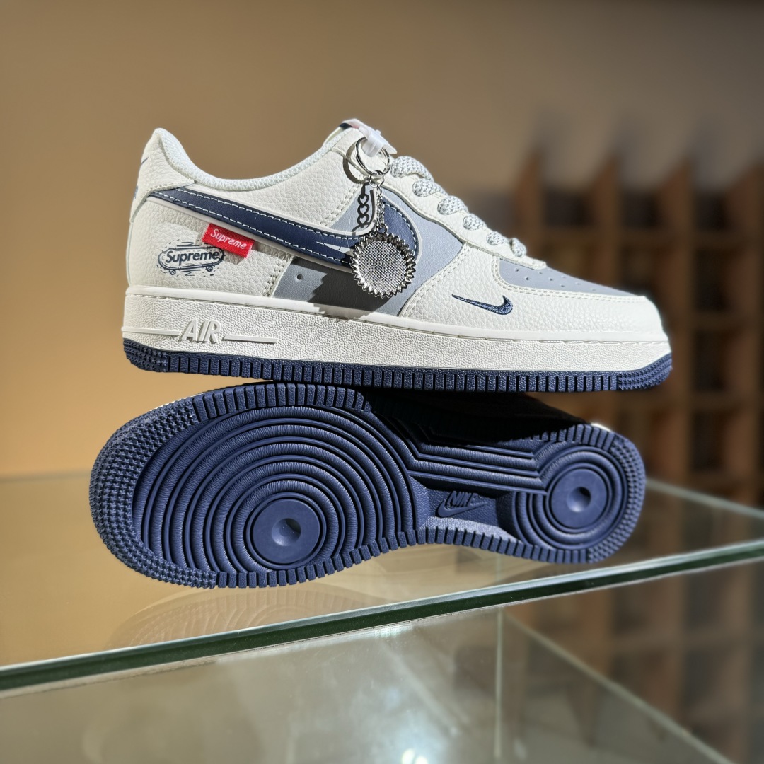 260 Nike Air Force 1'07 Low Supreme联名 夜幕蓝 空军一号定制休闲板鞋 SM6668-112