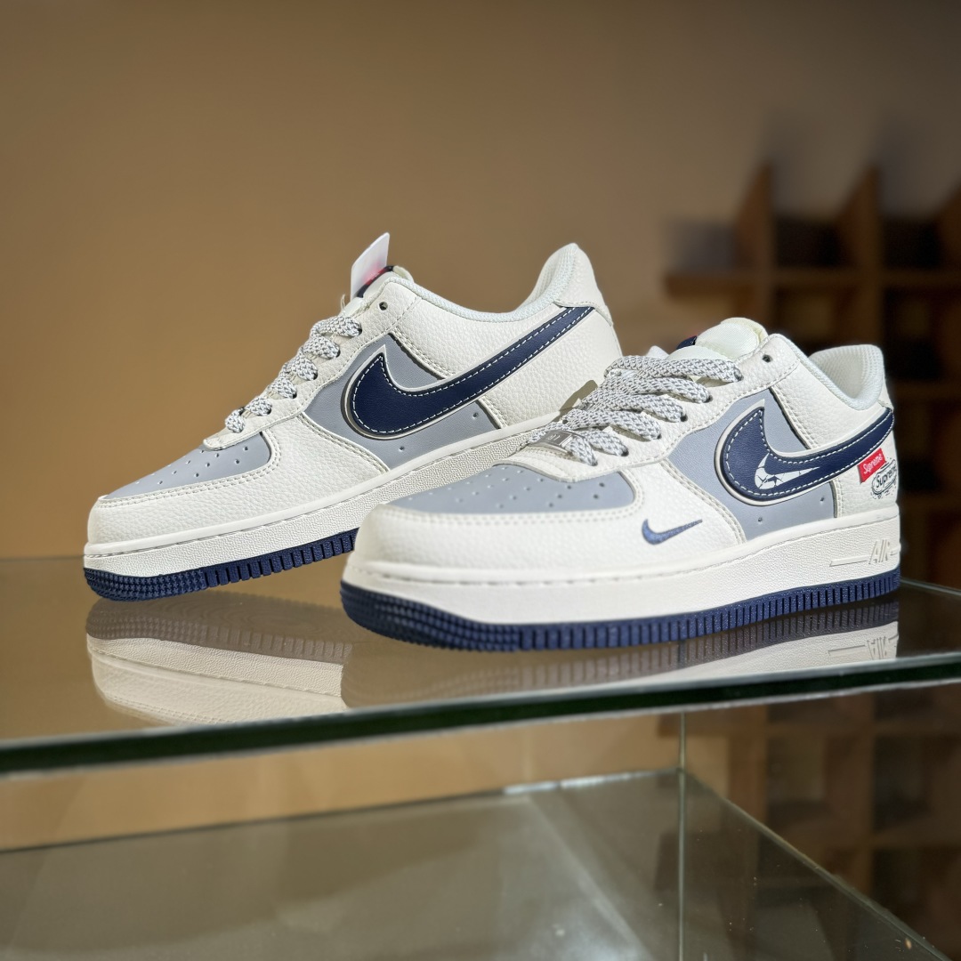 260 Nike Air Force 1'07 Low Supreme联名 夜幕蓝 空军一号定制休闲板鞋 SM6668-112