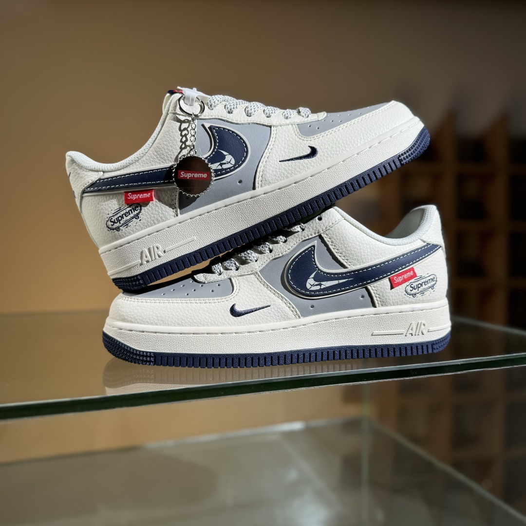 260 Nike Air Force 1'07 Low Supreme联名 夜幕蓝 空军一号定制休闲板鞋 SM6668-112