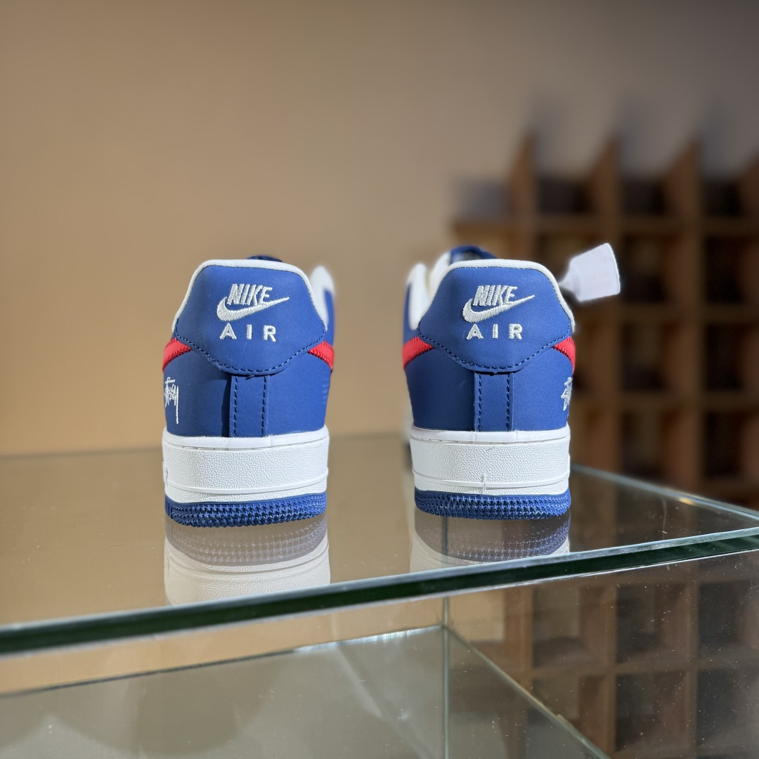 260 Nike Air Force 1'07 Low 斯图西联名 米蓝红针织勾 空军一号定制休闲板鞋 KJ1688-008