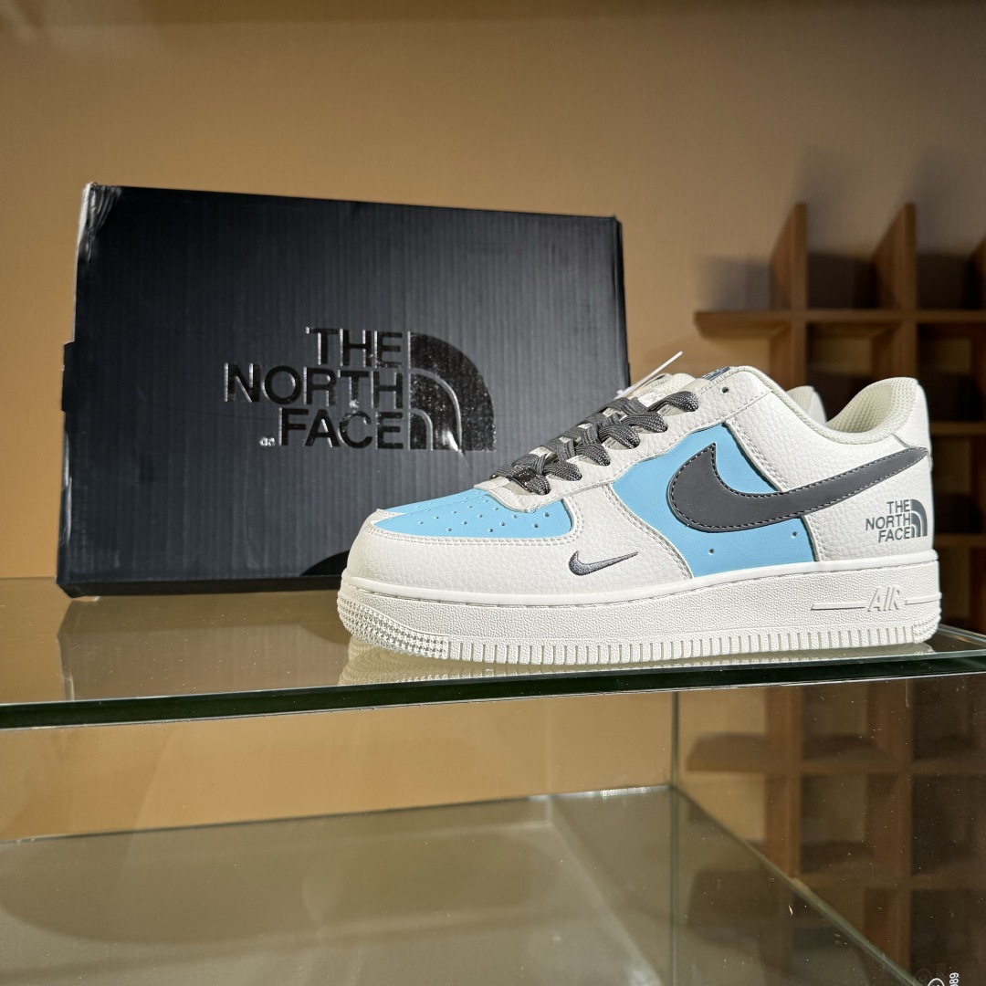 260 Nike Air Force 1'07 Low 北面联名 米浅蓝灰勾 空军一号定制休闲板鞋 CS5288-026