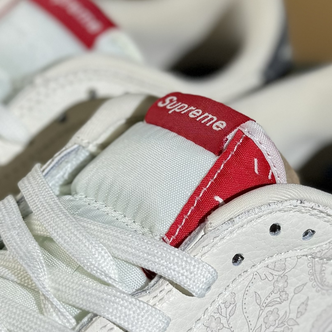 280 Travis Scott x Fragment Design x Air Jordan 1 Low SP AJ1 乔1 Supreme联名 米白暗花 低帮文化休闲板鞋 XS2025-050