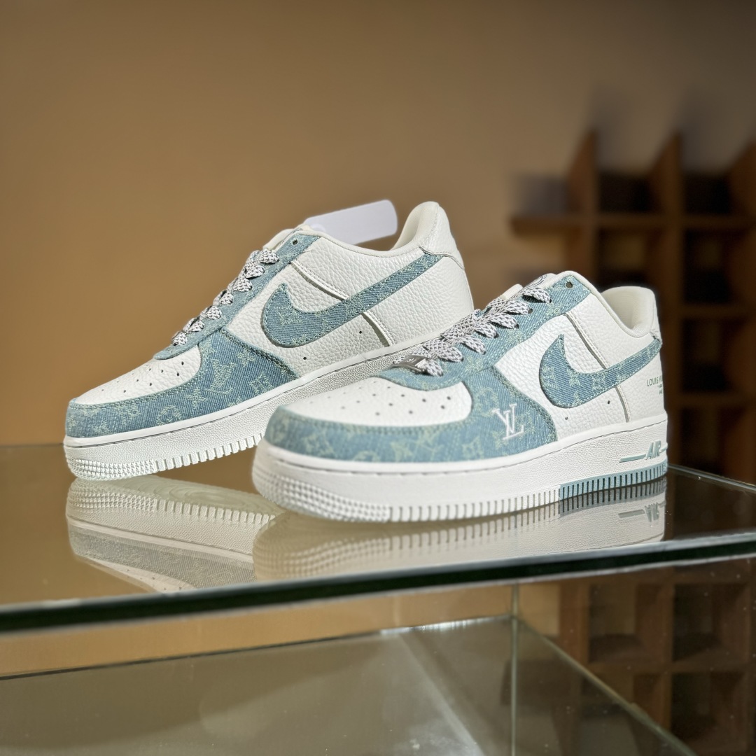 260 Nike Air Force 1'07 Low LV联名 青色牛仔 空军一号定制休闲板鞋 SC0601-554