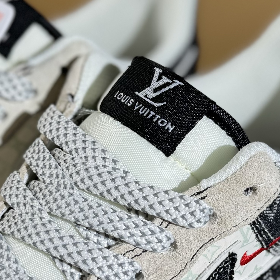 260 Nike Air Force 1'07 Low LV联名 猪八牛仔米黑 空军一号定制休闲板鞋 MZ9588-803