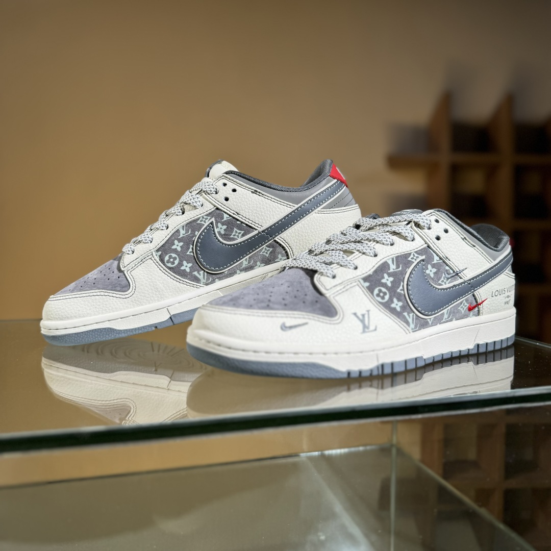 280 Nike SB Dunk Low LV联名 灰红小勾  低帮休闲板鞋 YX5066-367