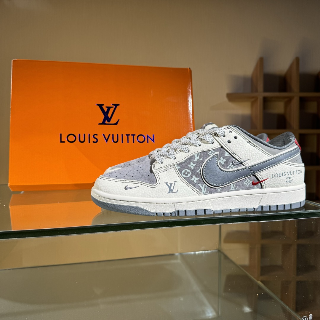 280 Nike SB Dunk Low LV联名 灰红小勾  低帮休闲板鞋 YX5066-367
