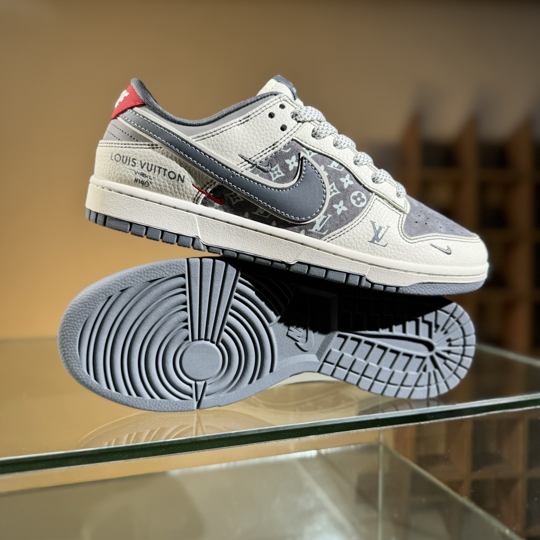 280 Nike SB Dunk Low LV联名 灰红小勾  低帮休闲板鞋 YX5066-367