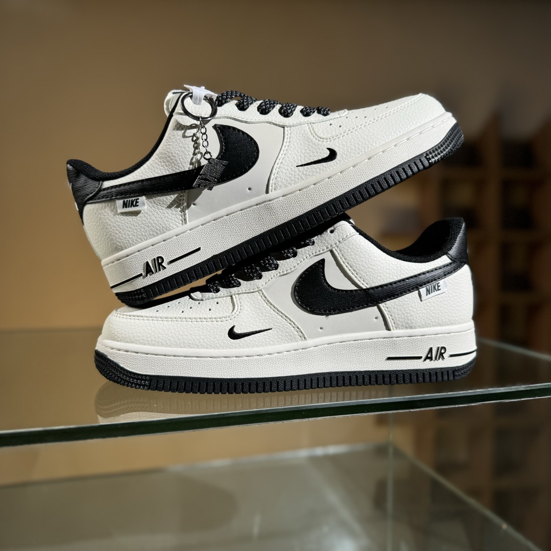 260 Nike Air Force 1‘07 Low 耐克树纹经典黑 空军一号定制休闲板鞋 SM6668-105