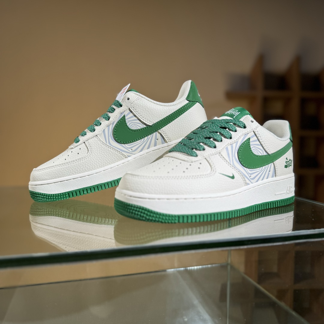 260 Nike Air Force 1‘07 Low 联名 白绿涂鸦 空军一号低帮休闲板鞋 HJ3318-001