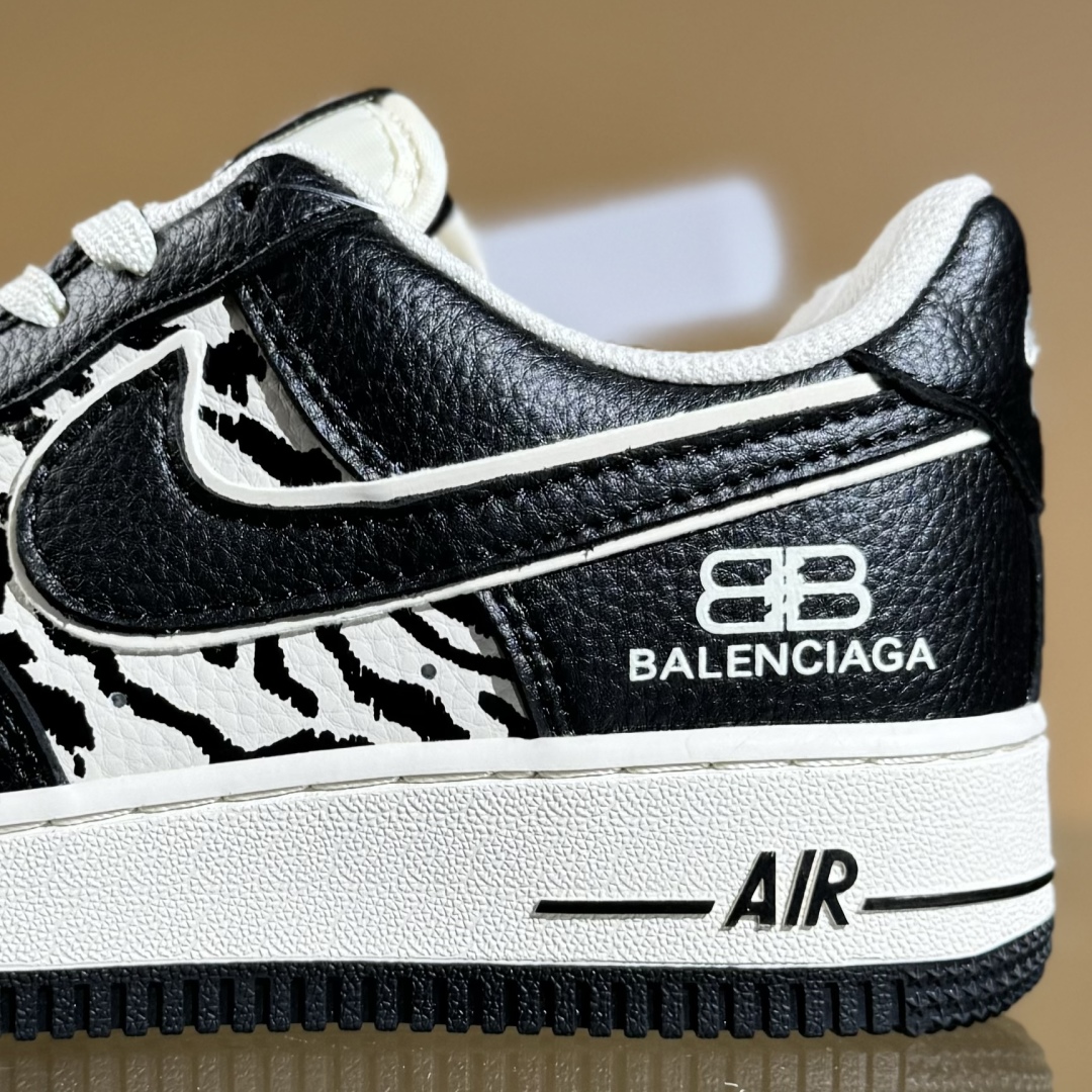 260 Nike Air Force 1'07 Low 巴黎世家联名 雪山米白黑 空军一号低帮休闲板鞋 HJ3318-004