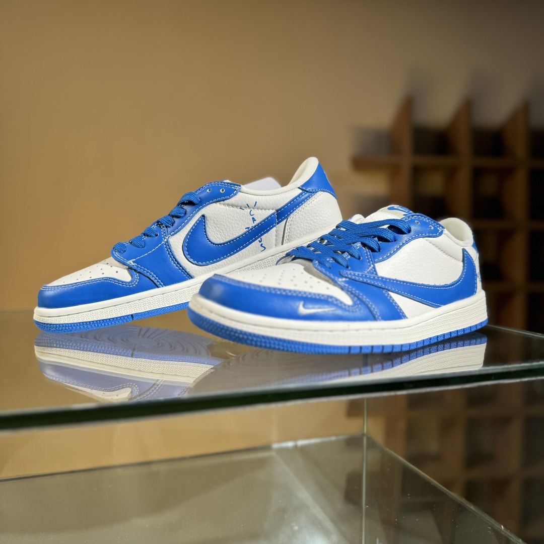 280 Travis Scott x Fragment Design x Air Jordan 1 Low SP AJ1 乔1 北面联名 蓝白 低帮文化休闲板鞋 LD2025-033
