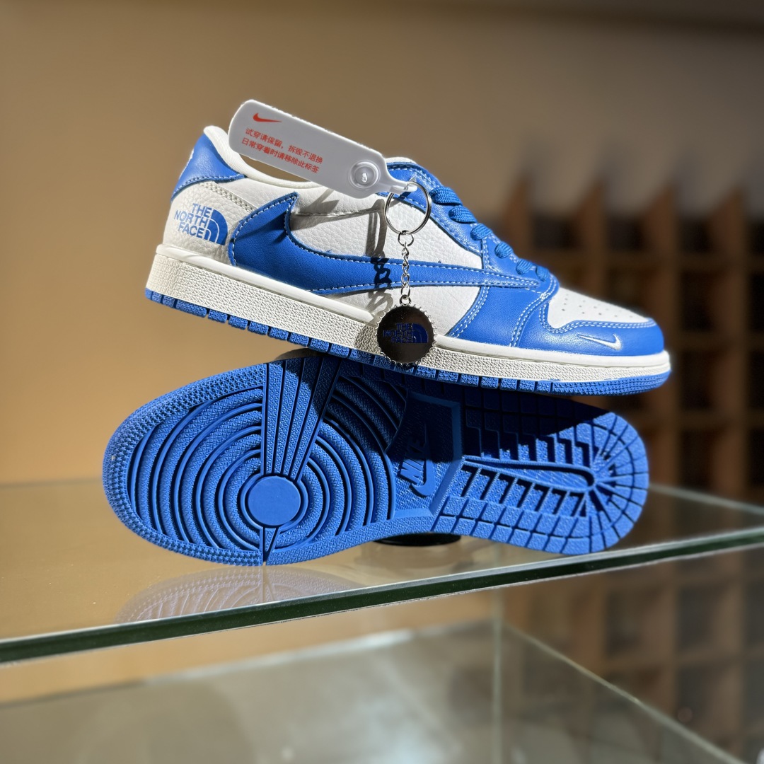 280 Travis Scott x Fragment Design x Air Jordan 1 Low SP AJ1 乔1 北面联名 蓝白 低帮文化休闲板鞋 LD2025-033