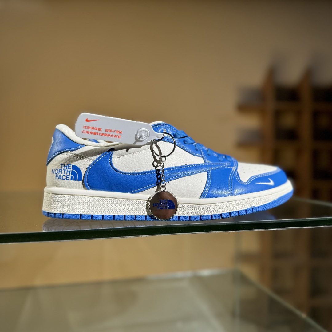 280 Travis Scott x Fragment Design x Air Jordan 1 Low SP AJ1 乔1 北面联名 蓝白 低帮文化休闲板鞋 LD2025-033