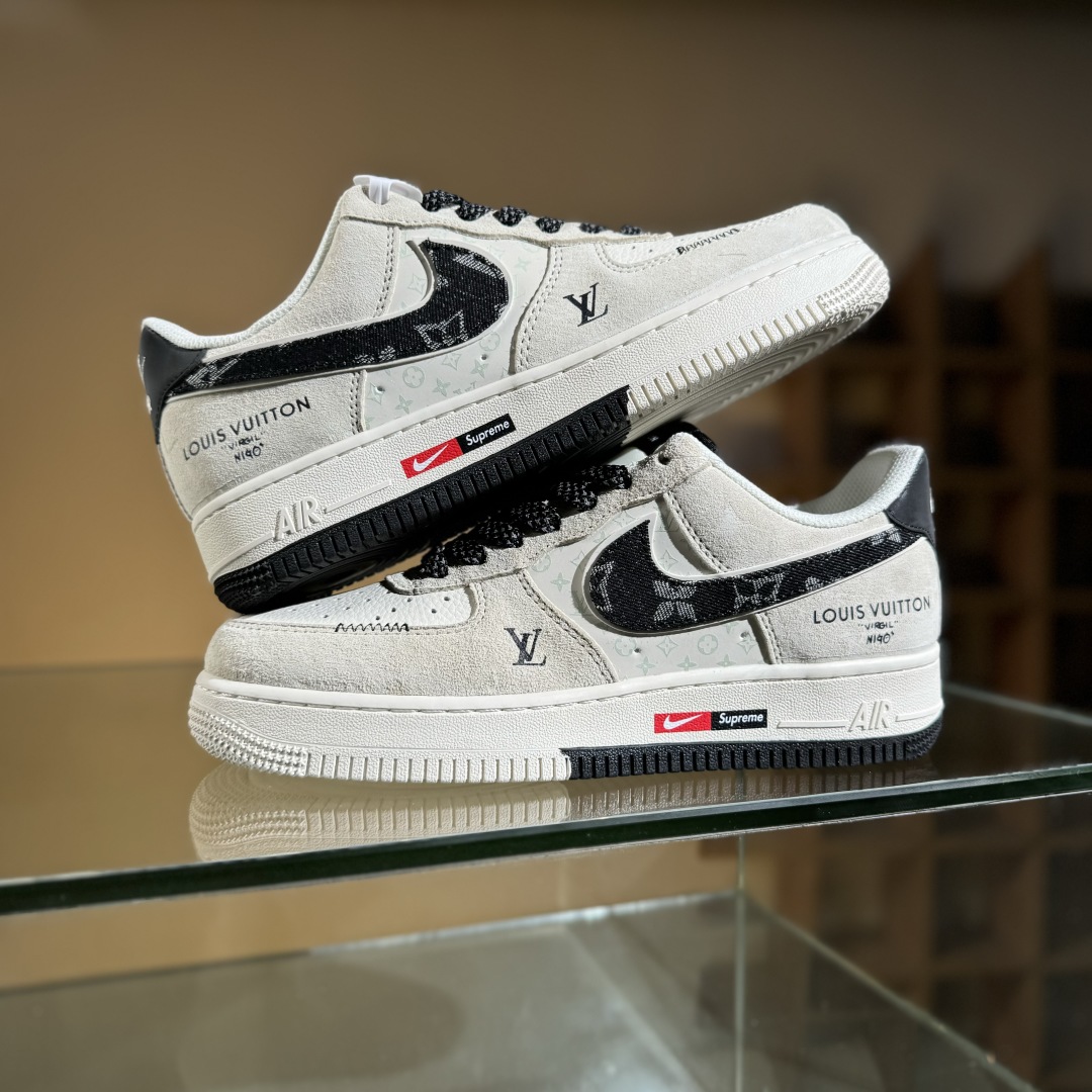 260 Nike Air Force 1'07 Low LV联名 猪八米白黑 空军一号低帮休闲板鞋 MZ9588-801