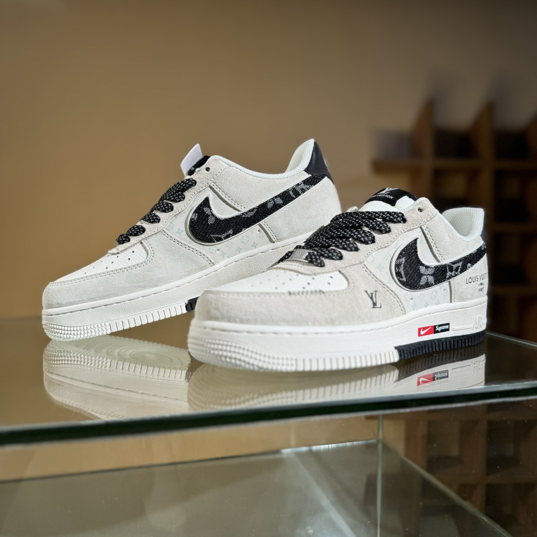 260 Nike Air Force 1'07 Low LV联名 猪八米白黑 空军一号低帮休闲板鞋 MZ9588-801