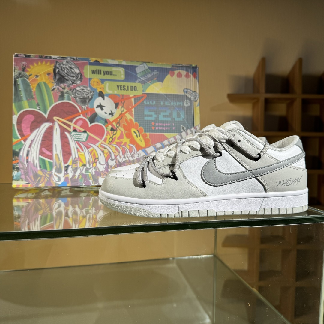 220 Nike SB Dunk Low 白灰 绑带 低帮休闲板鞋 DD1391-103