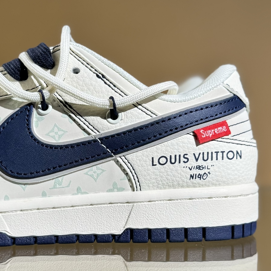 300 Nike SB Dunk Low LV联名 海军蓝抽绳  低帮休闲板鞋 YX5066-370