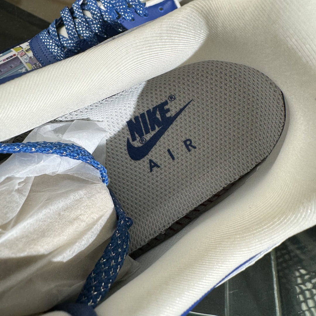 260 Nike Air Force 1'07 Low 耐克联名 双拼蓝白勾 空军一号低帮休闲板鞋 KJ1688-009