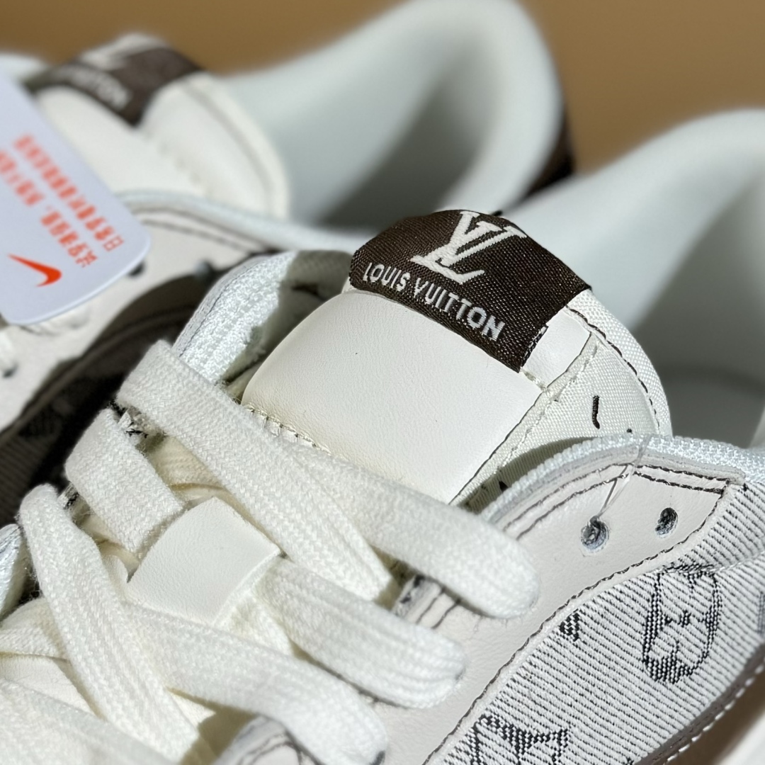 280 Travis Scott x Fragment Design x Air Jordan 1 Low SP AJ1 乔1 LV联名 米棕布尾 低帮文化休闲板鞋 XS7089-605