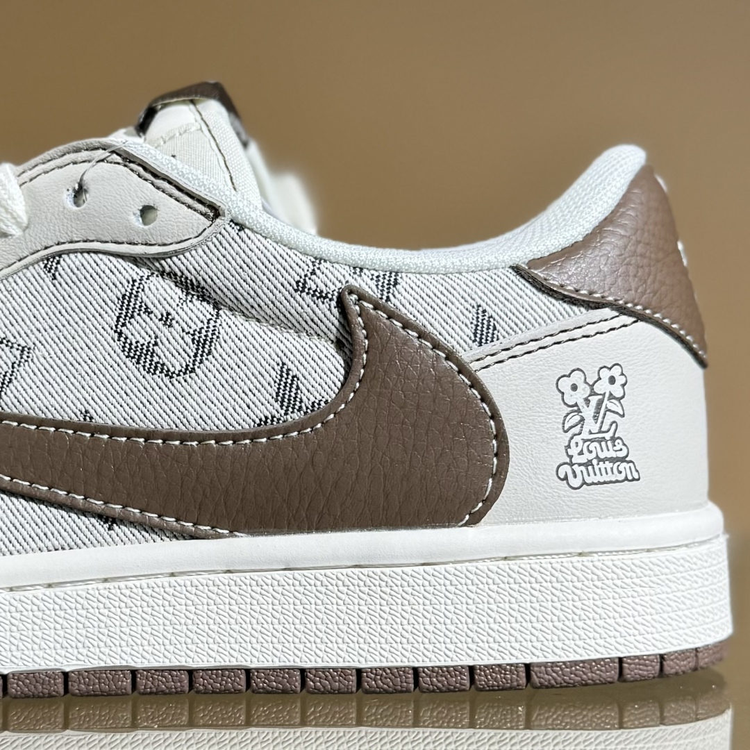 280 Travis Scott x Fragment Design x Air Jordan 1 Low SP AJ1 乔1 LV联名 米棕布尾 低帮文化休闲板鞋 XS7089-605