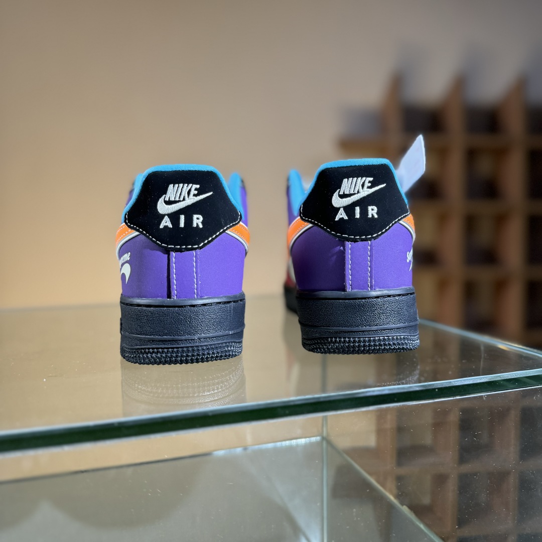 260 Nike Air Force 1'07 Low Supreme联名 红黄紫 空军一号低帮休闲板鞋 KB1688-004