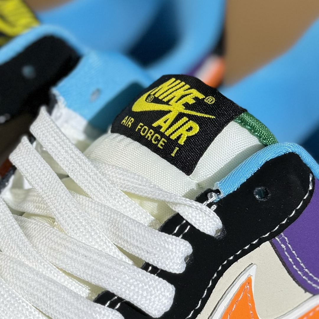 260 Nike Air Force 1'07 Low Supreme联名 红黄紫 空军一号低帮休闲板鞋 KB1688-004