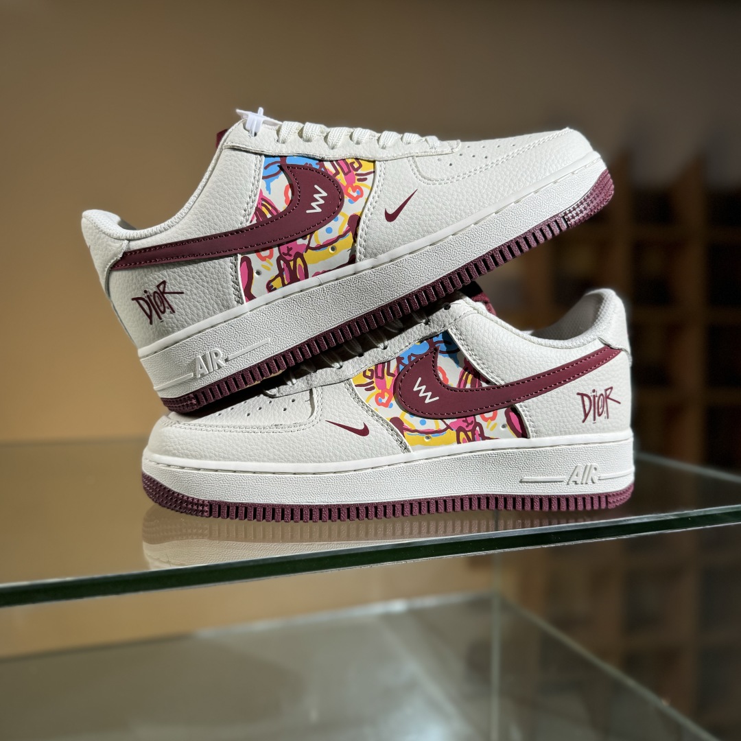 260 Nike Air Force 1 Low 07 x DIOR 白红小勾 HJ3318-002