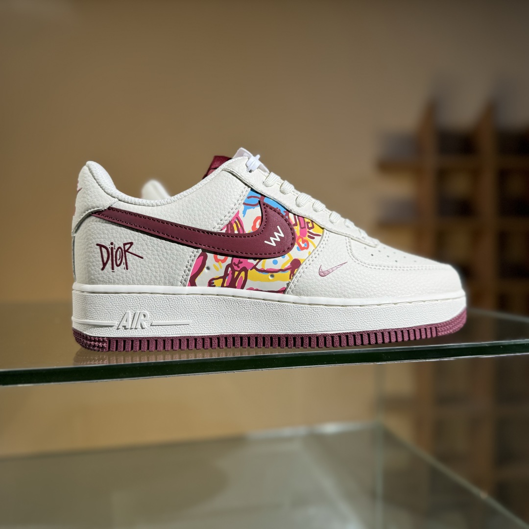 260 Nike Air Force 1 Low 07 x DIOR 白红小勾 HJ3318-002