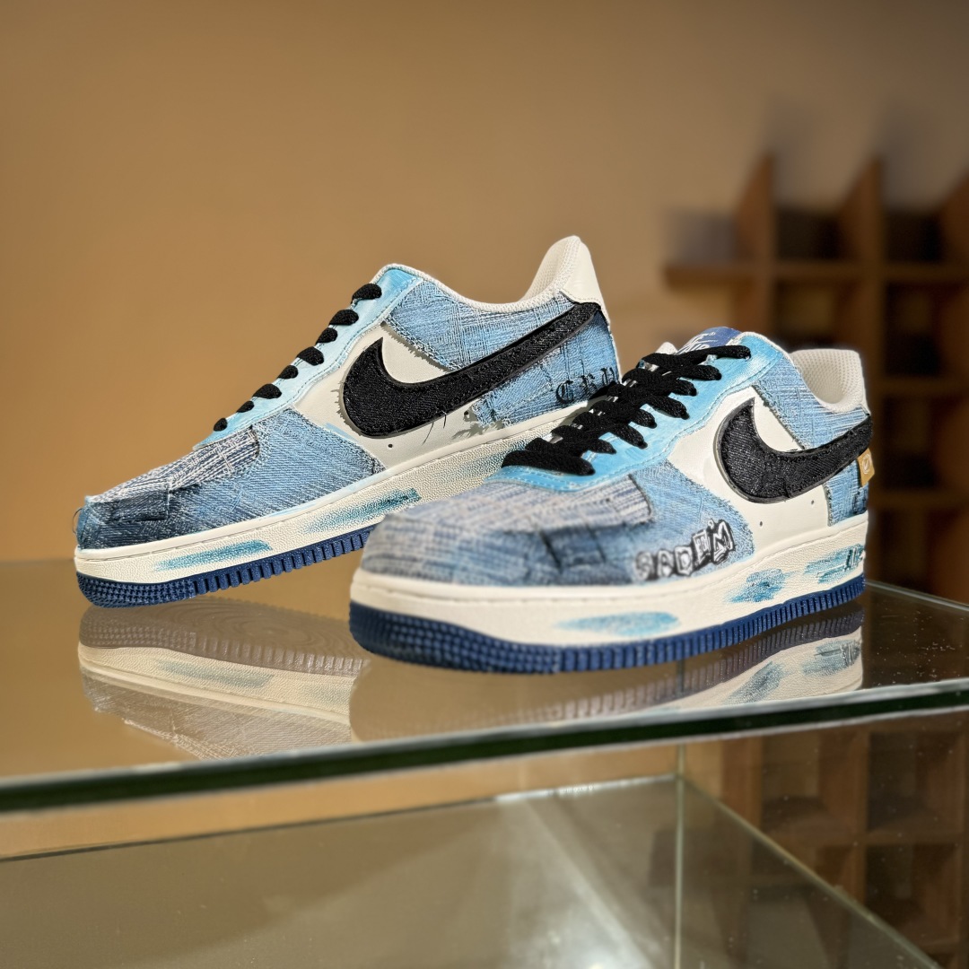 260 Nike Air Force 1 Low 07 蓝白牛仔补丁 FB0607-770