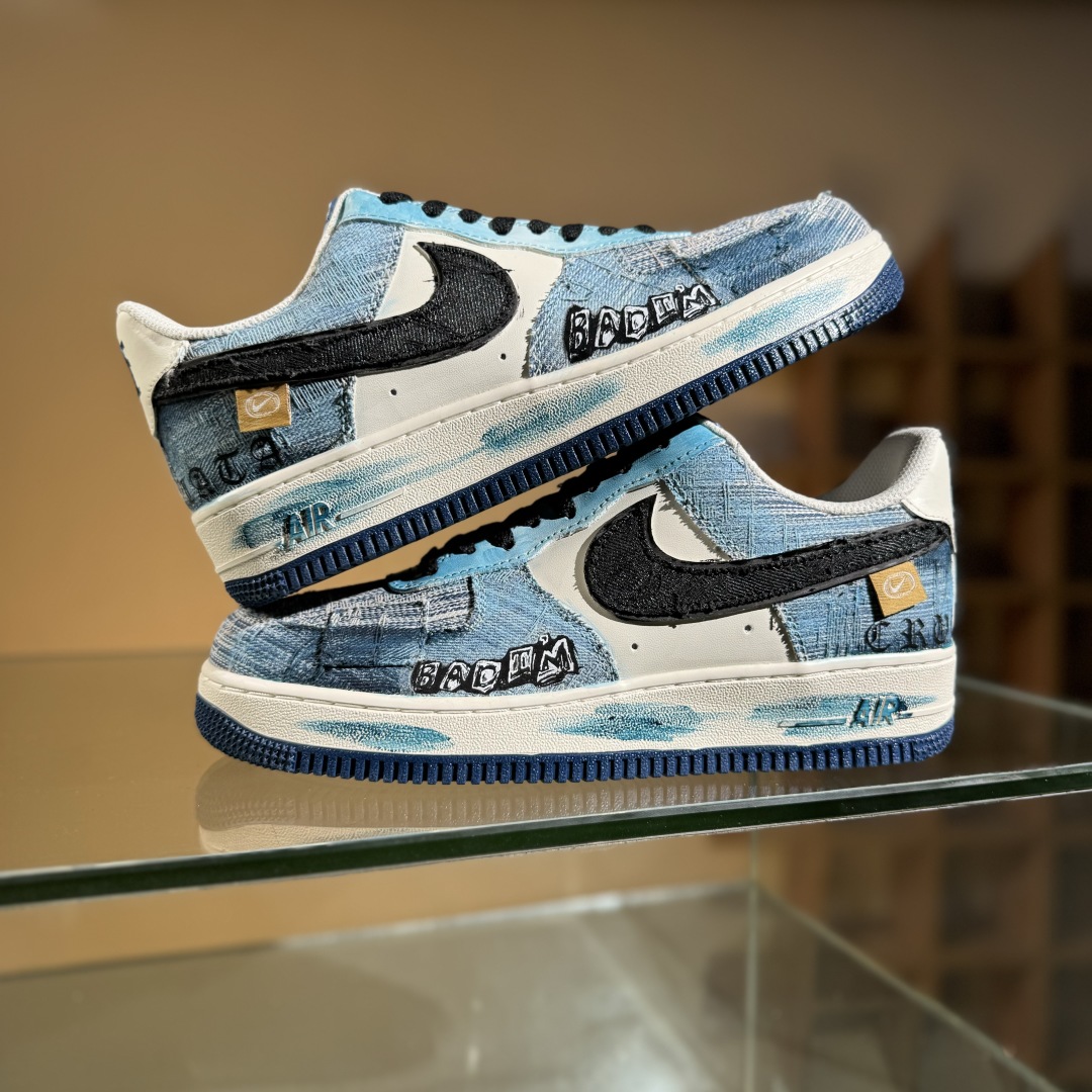 260 Nike Air Force 1 Low 07 蓝白牛仔补丁 FB0607-770