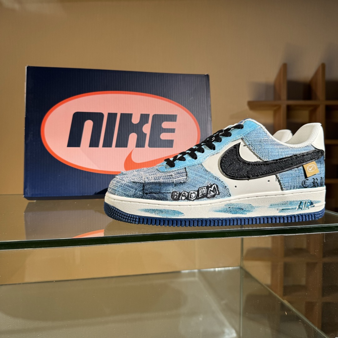 260 Nike Air Force 1 Low 07 蓝白牛仔补丁 FB0607-770