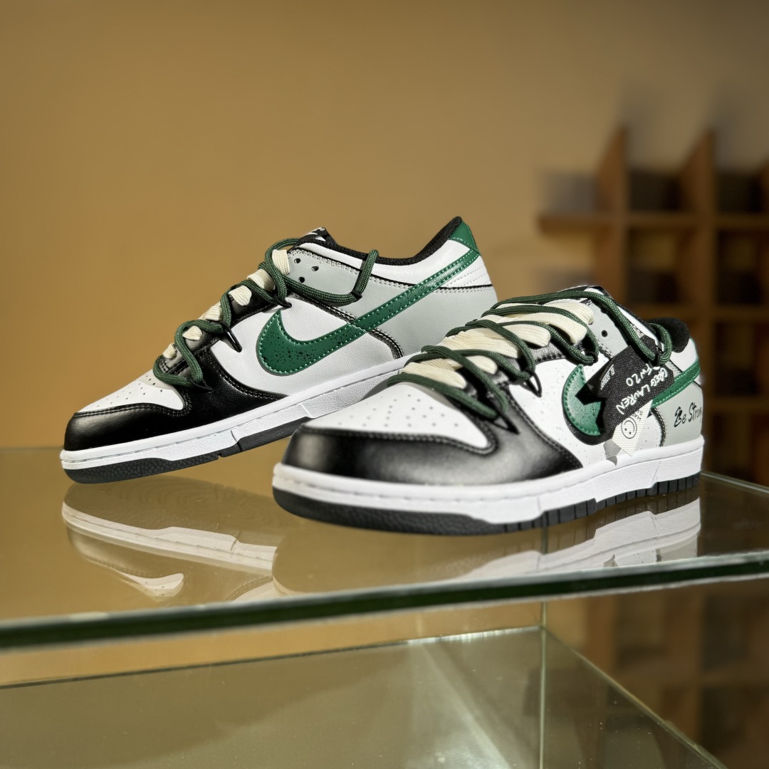 220 Nike SB Dunk Low 白绿 绑带 低帮休闲板鞋 DD1391-100