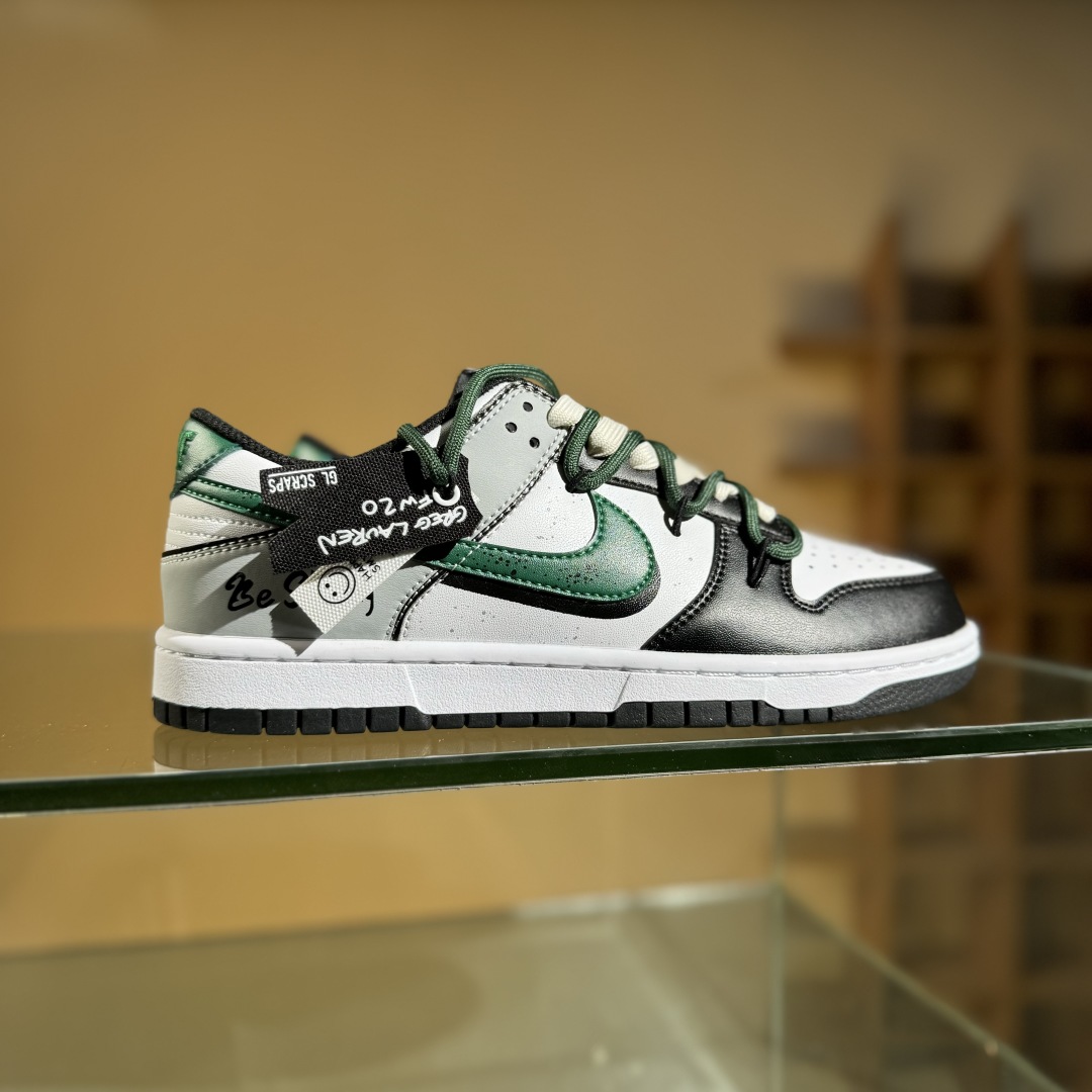 220 Nike SB Dunk Low 白绿 绑带 低帮休闲板鞋 DD1391-100