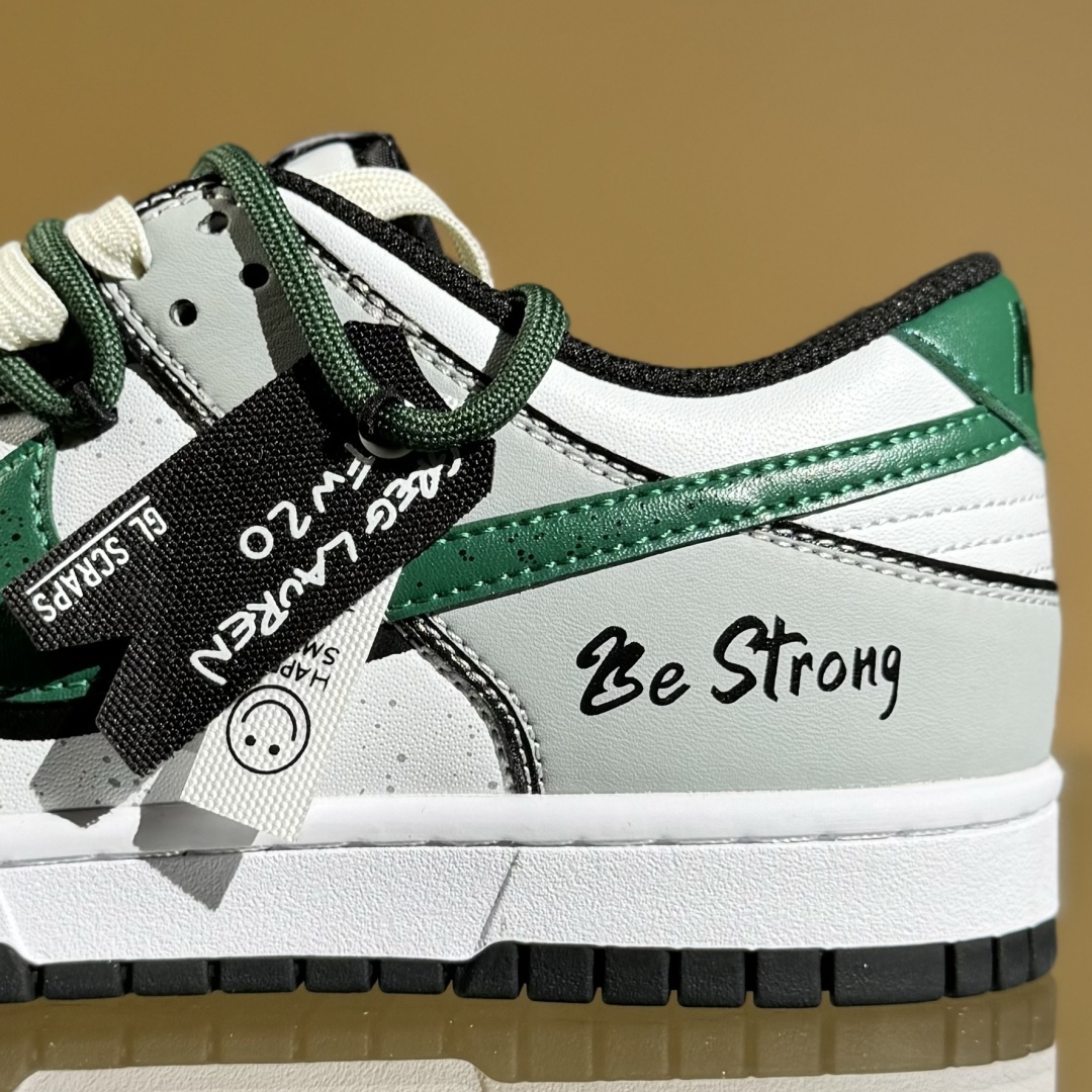 220 Nike SB Dunk Low 白绿 绑带 低帮休闲板鞋 DD1391-100