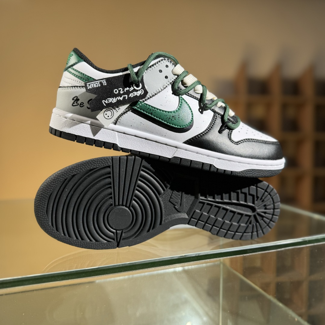 220 Nike SB Dunk Low 白绿 绑带 低帮休闲板鞋 DD1391-100