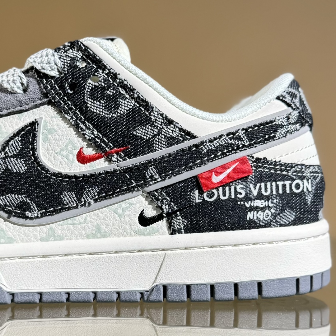 280 Nike SB Dunk Low x Louis Vuitt灰白黑牛仔双小勾满天星  YX5066-387