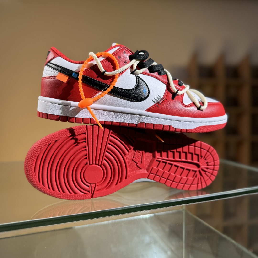 220 Nike SB Dunk Low 白黑红 绑带 低帮休闲板鞋 DD1391-602