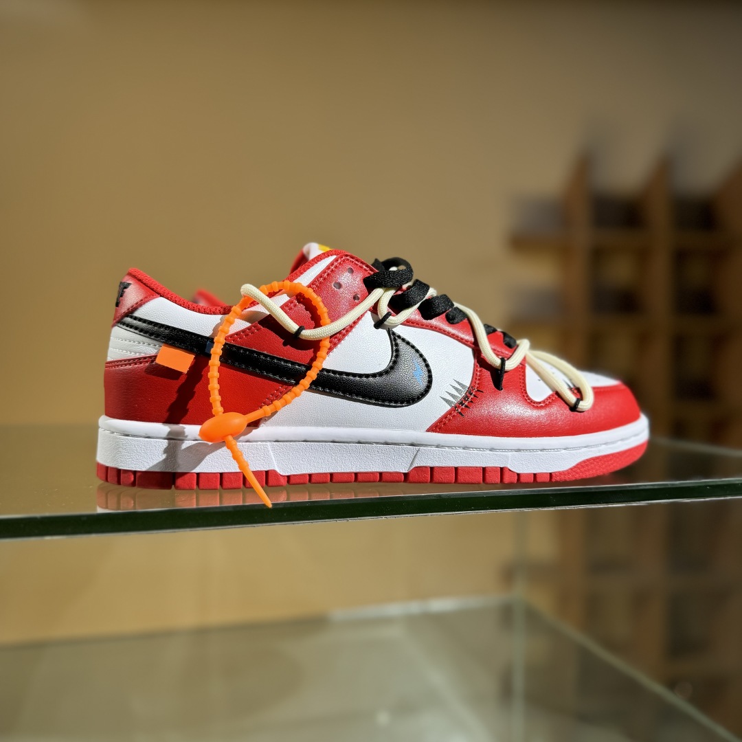 220 Nike SB Dunk Low 白黑红 绑带 低帮休闲板鞋 DD1391-602