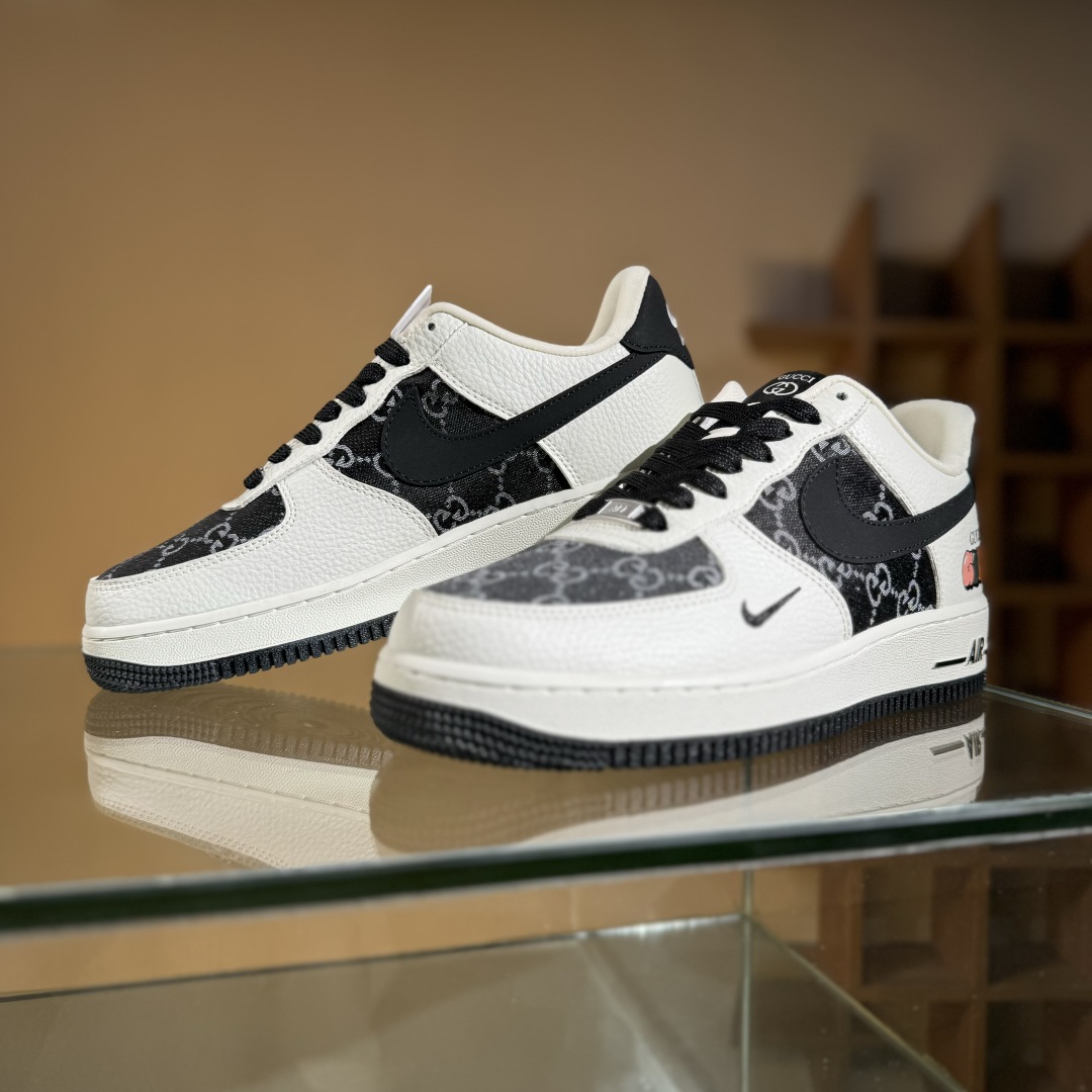 260 Nike Air Force 1'07 Low 古驰联名 白黑织布 空军一号低帮休闲板鞋 SC0601-571