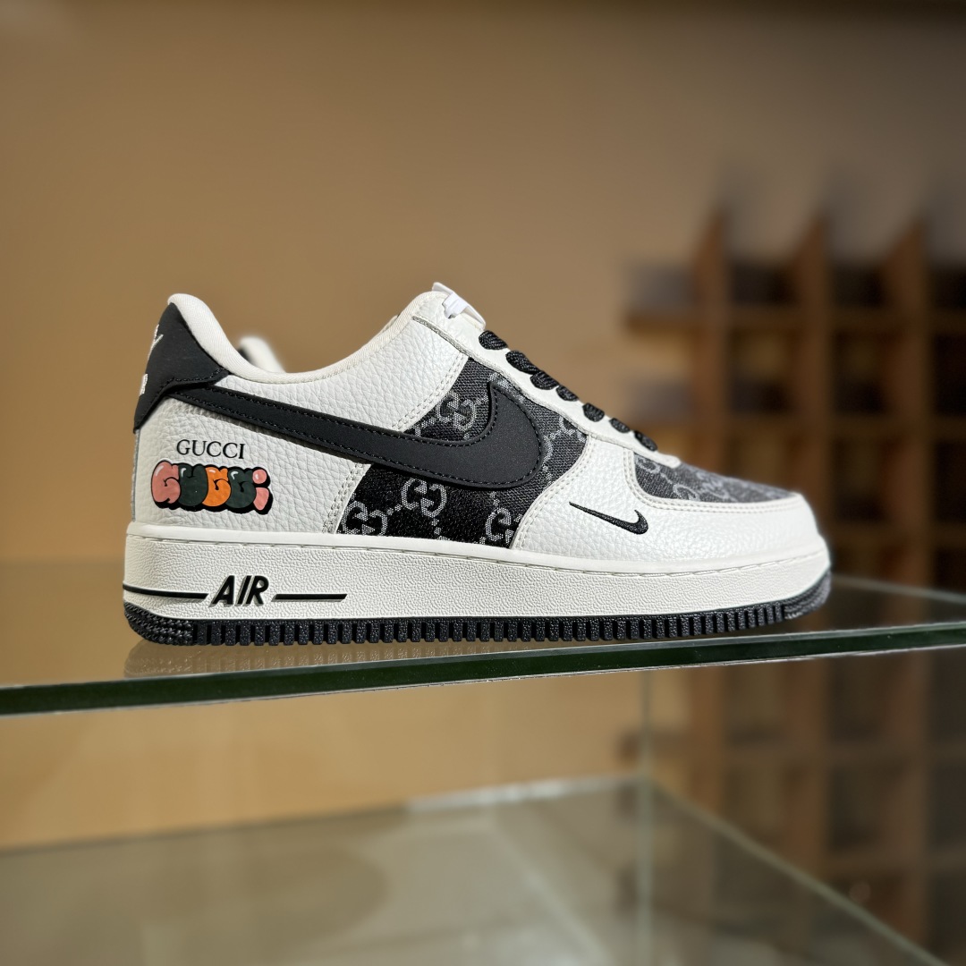260 Nike Air Force 1'07 Low 古驰联名 白黑织布 空军一号低帮休闲板鞋 SC0601-571