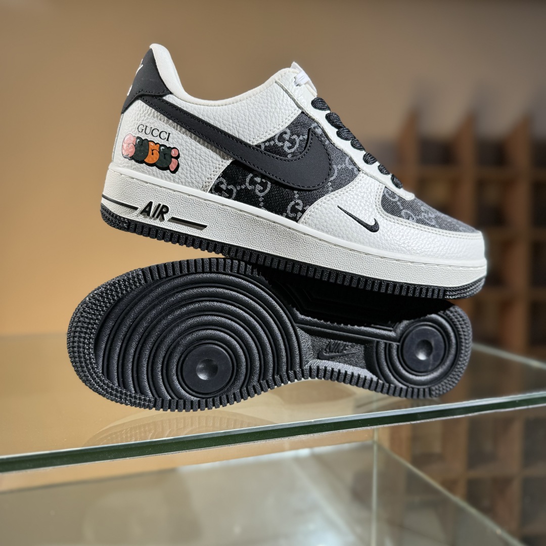 260 Nike Air Force 1'07 Low 古驰联名 白黑织布 空军一号低帮休闲板鞋 SC0601-571