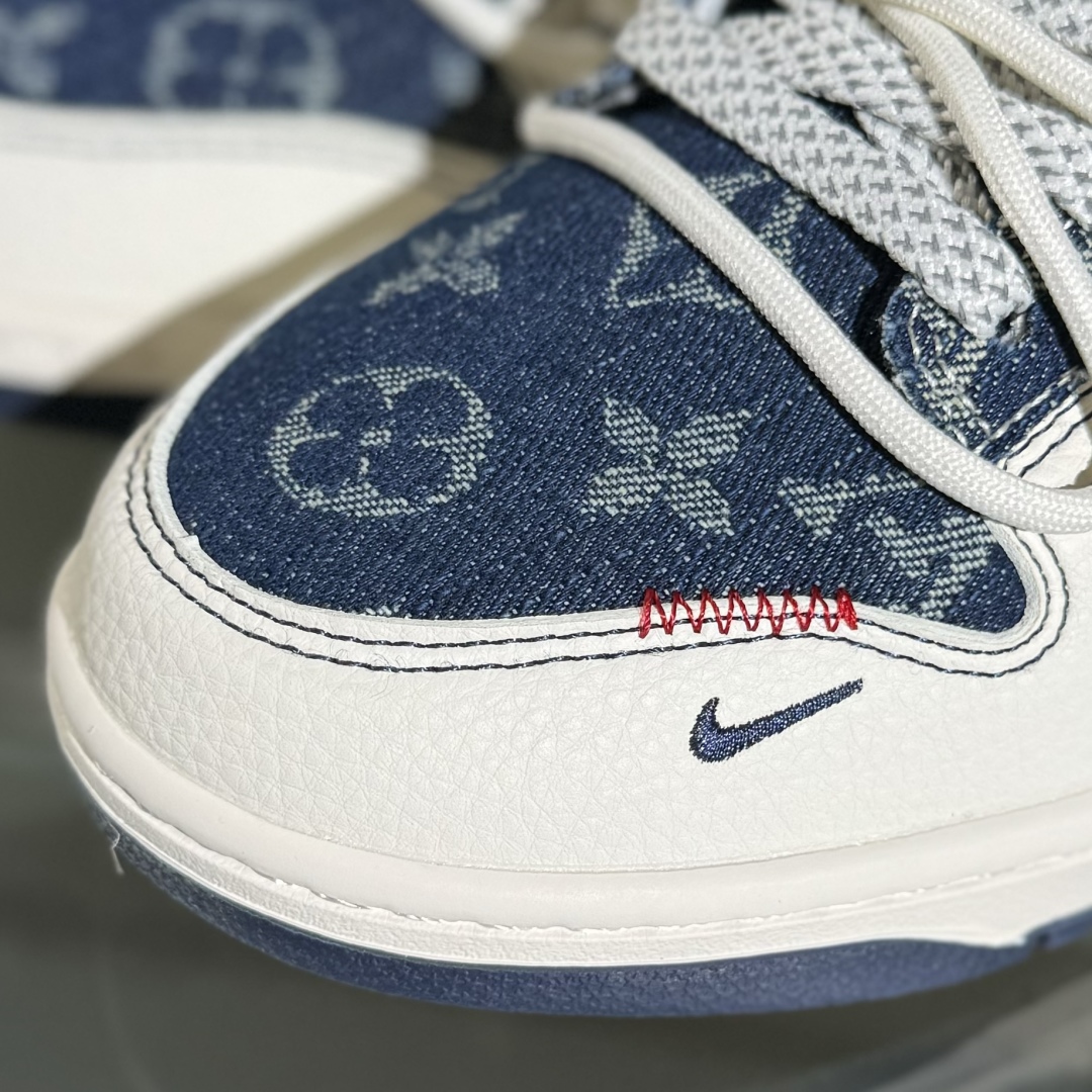 300 Nike SB Dunk Low LV联名 蓝暗花抽绳  低帮休闲板鞋 YX5066-376