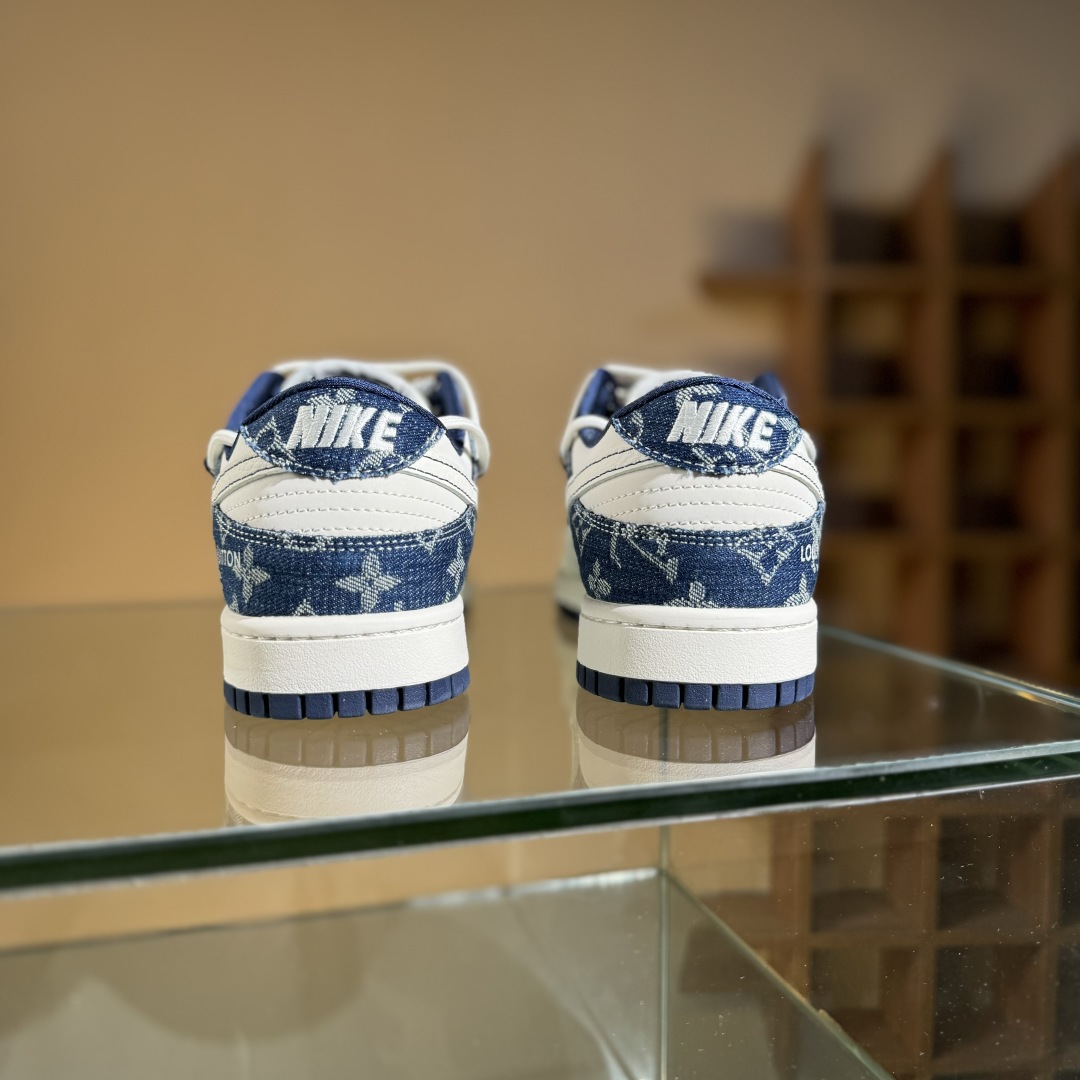 300 Nike SB Dunk Low LV联名 蓝暗花抽绳  低帮休闲板鞋 YX5066-376