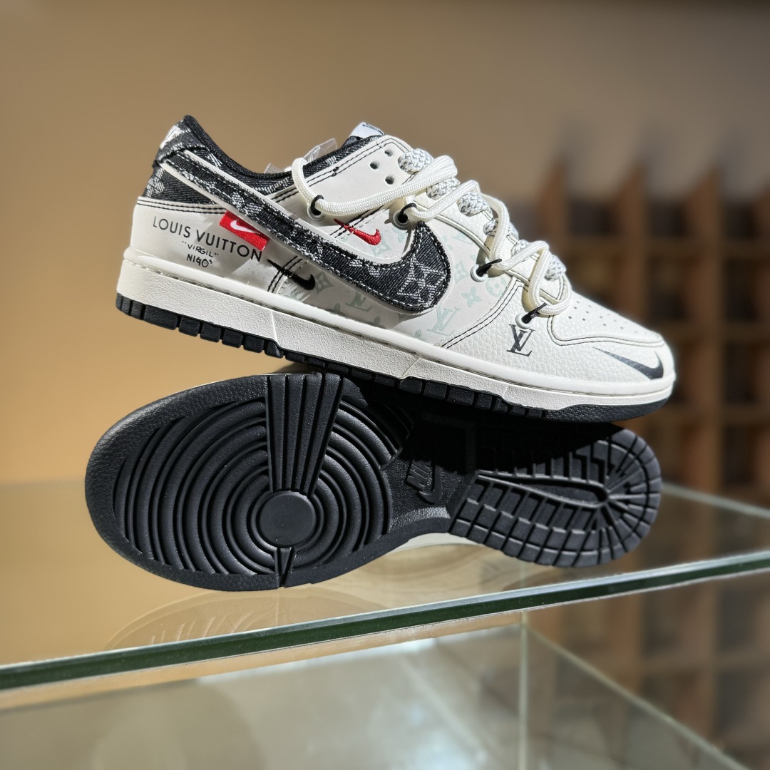 300 Nike SB Dunk Low LV联名 黑帆布抽绳  低帮休闲板鞋 YX5066-380