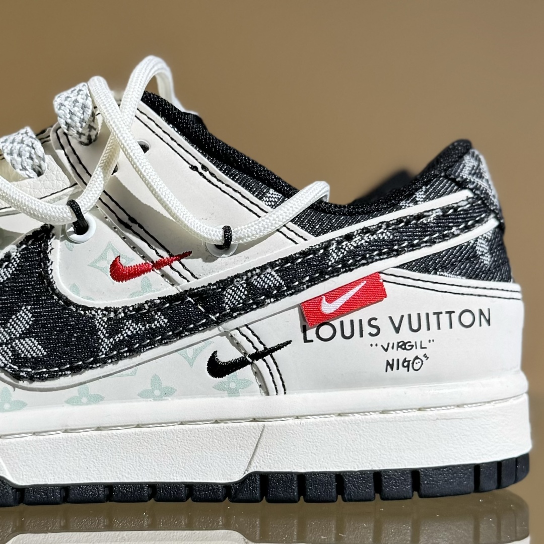300 Nike SB Dunk Low LV联名 黑帆布抽绳  低帮休闲板鞋 YX5066-380