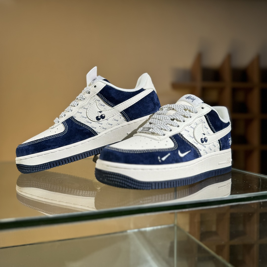 260 Nike Air Force 1'07 Low 斯图西联名 海军蓝 空军一号低帮休闲板鞋 SM6188-673